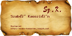 Szabó Kasszián névjegykártya